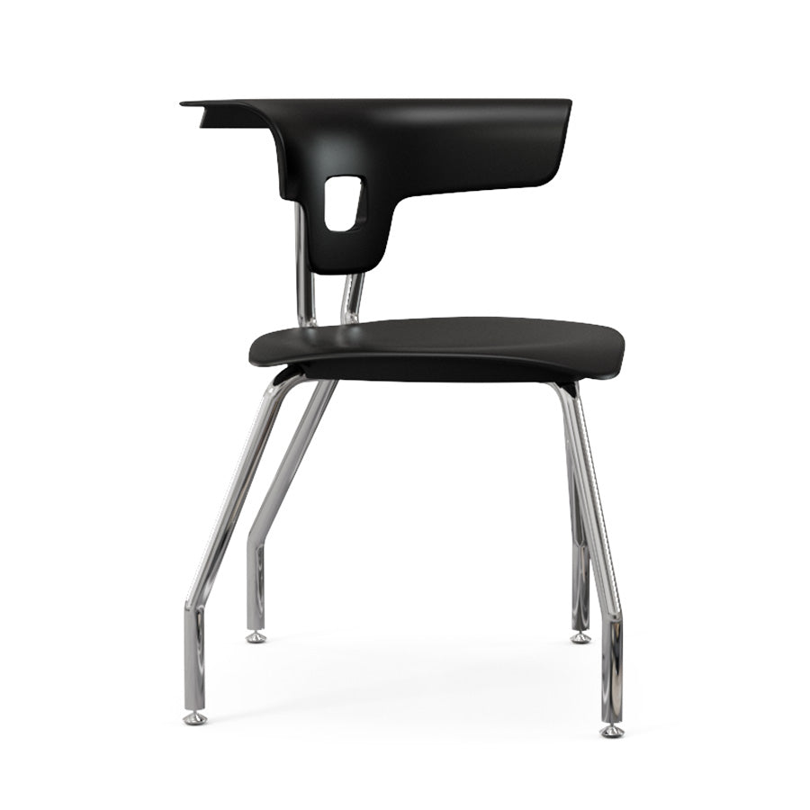 Ruckus 4 Leg Chair with glides chrome frame with jet black seat and back 1