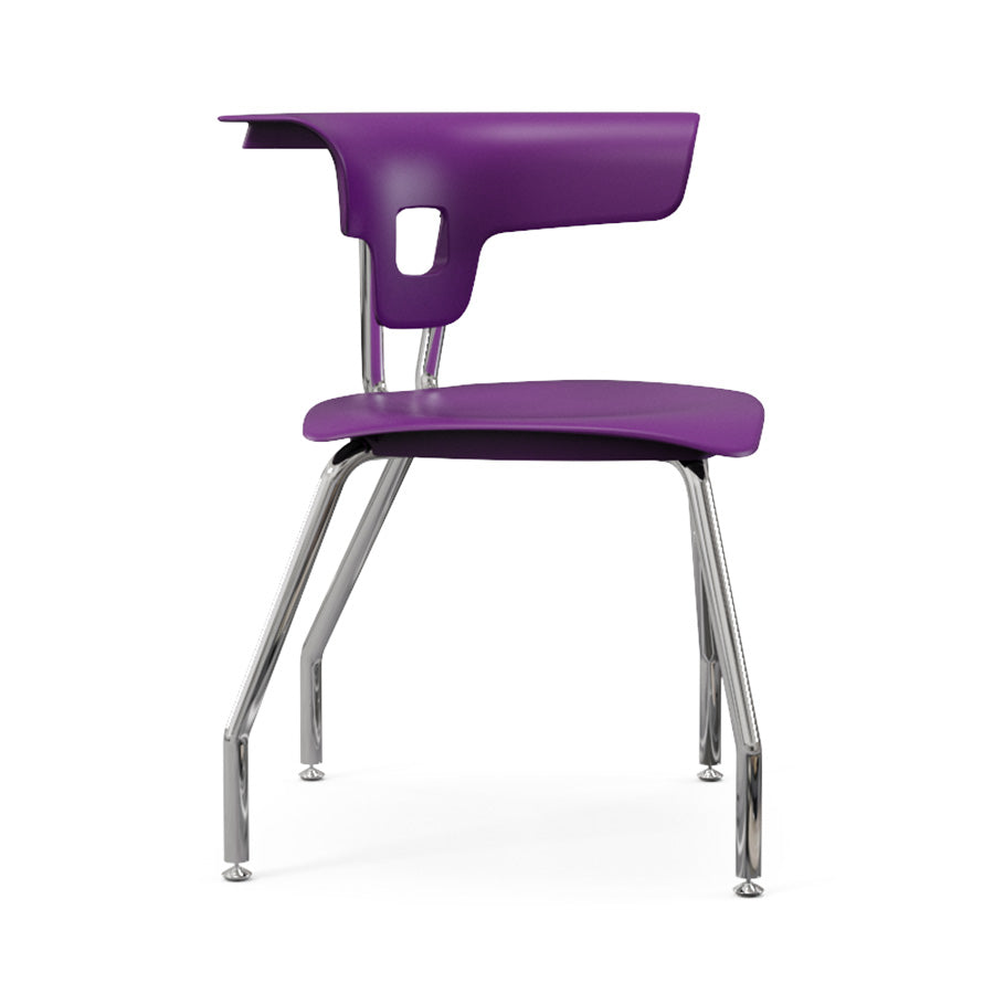 Ruckus 4 Leg Chair with glides chrome frame with mardi gras seat and back 1