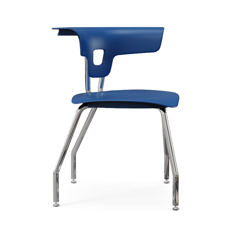 Ruckus 4 Leg Chair with glides chrome frame with ultra blue seat and back