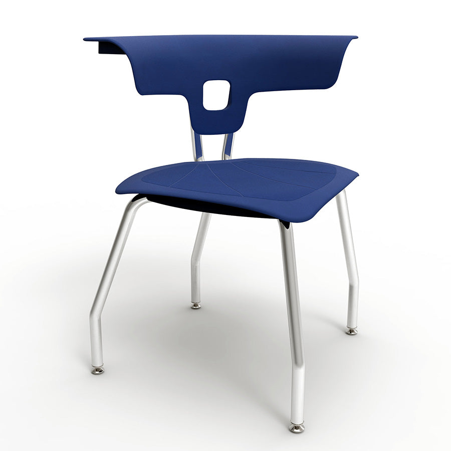Ruckus 4 Leg Chair with glides chrome frame with ultra blue seat and back 1