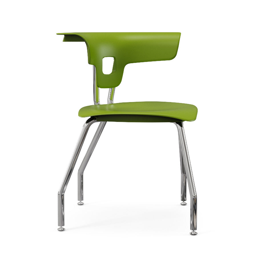 Ruckus 4 Leg Chair with glides chrome frame with zesty lime seat and back 1