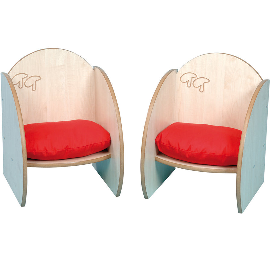 Mini Chairs Set Of 2 With Cushions