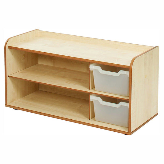 2 Tray Unit with Shelves & Clear Trays