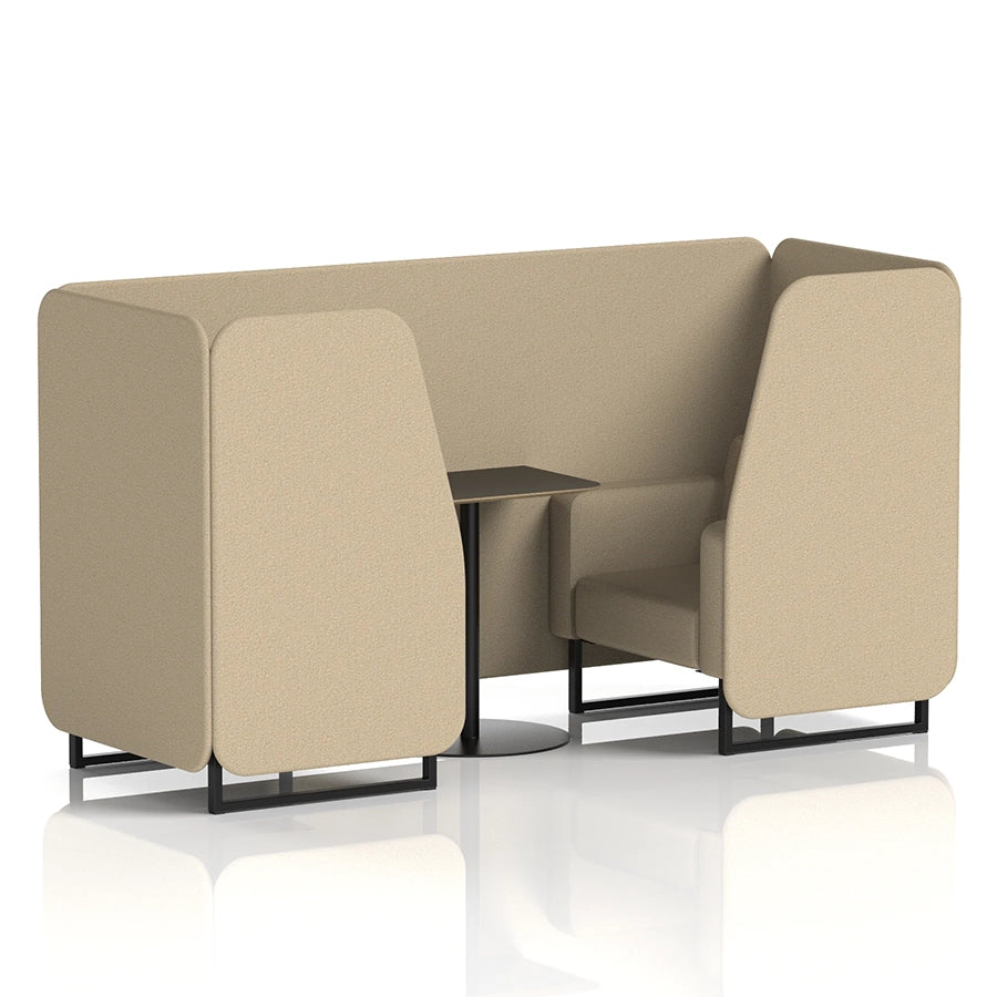 Brixworth Booth in Single Tone - 2 Seater with Black Table