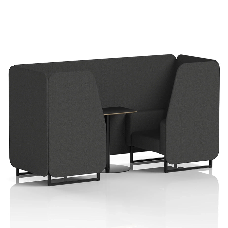 Brixworth Booth in Single Tone - 2 Seater with Black Table