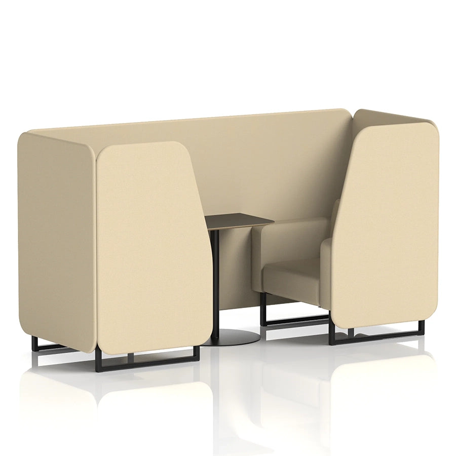 Brixworth Booth in Single Tone - 2 Seater with Black Table