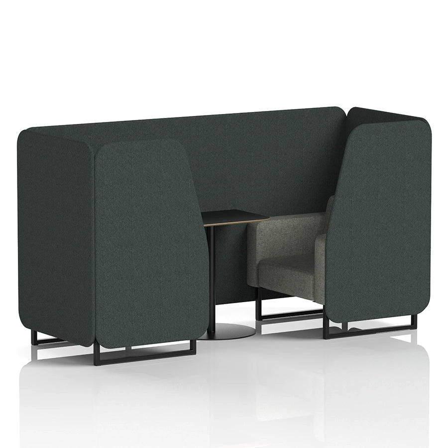 Brixworth Booth in Two Tone - 2 Seater with Black Table