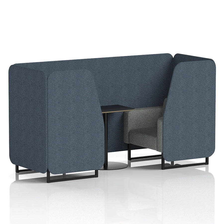 Brixworth Booth in Two Tone - 2 Seater with Black Table