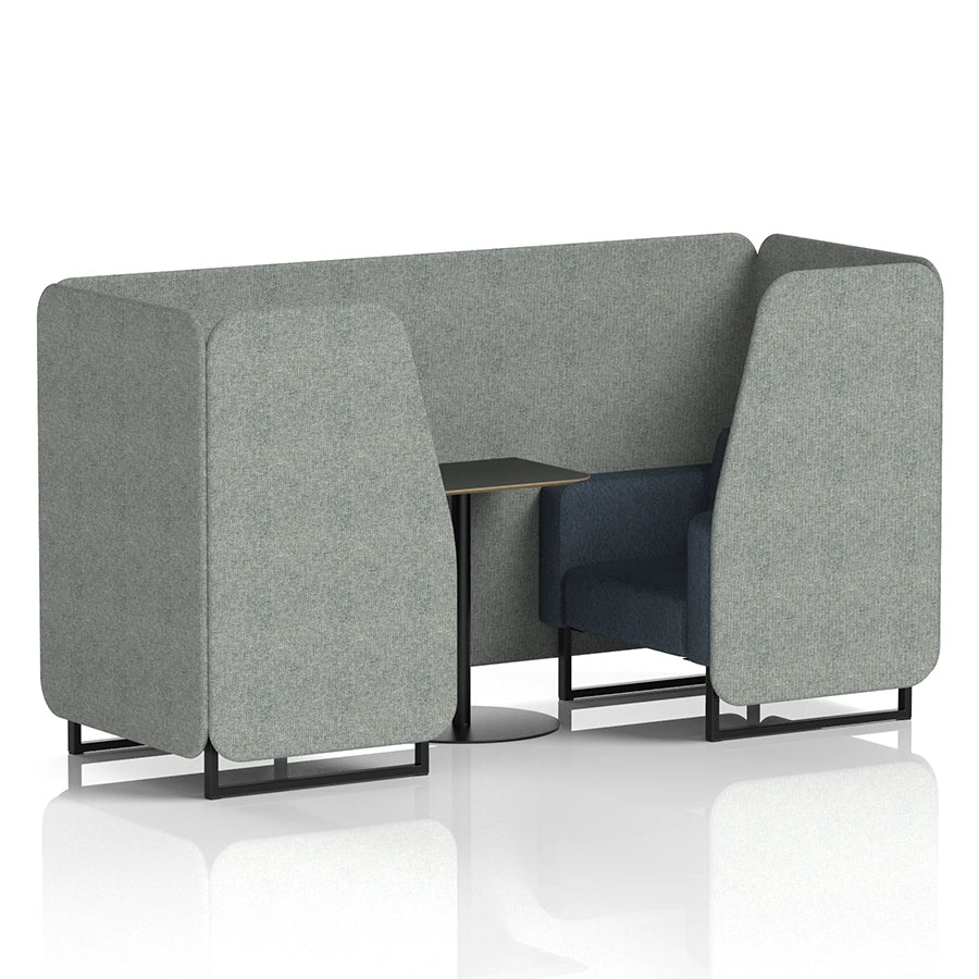 Brixworth Booth in Two Tone - 2 Seater with Black Table