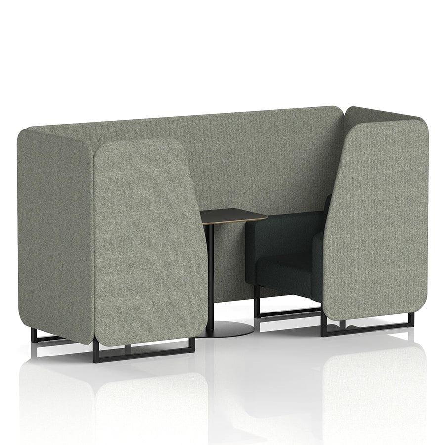 Brixworth Booth in Two Tone - 2 Seater with Black Table