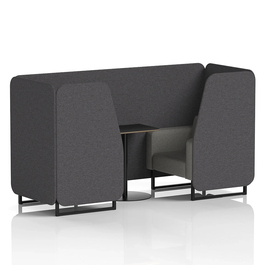 Brixworth Booth in Two Tone - 2 Seater with Black Table