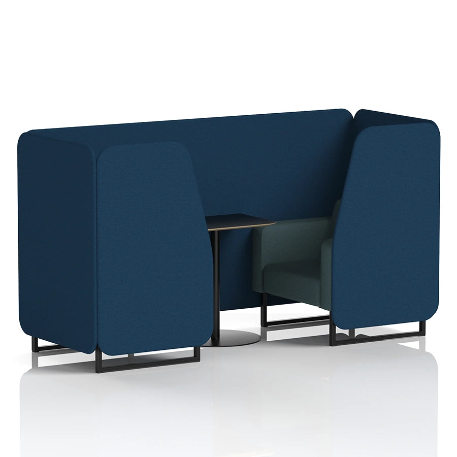 Brixworth Booth in Two Tone - 2 Seater with Black Table