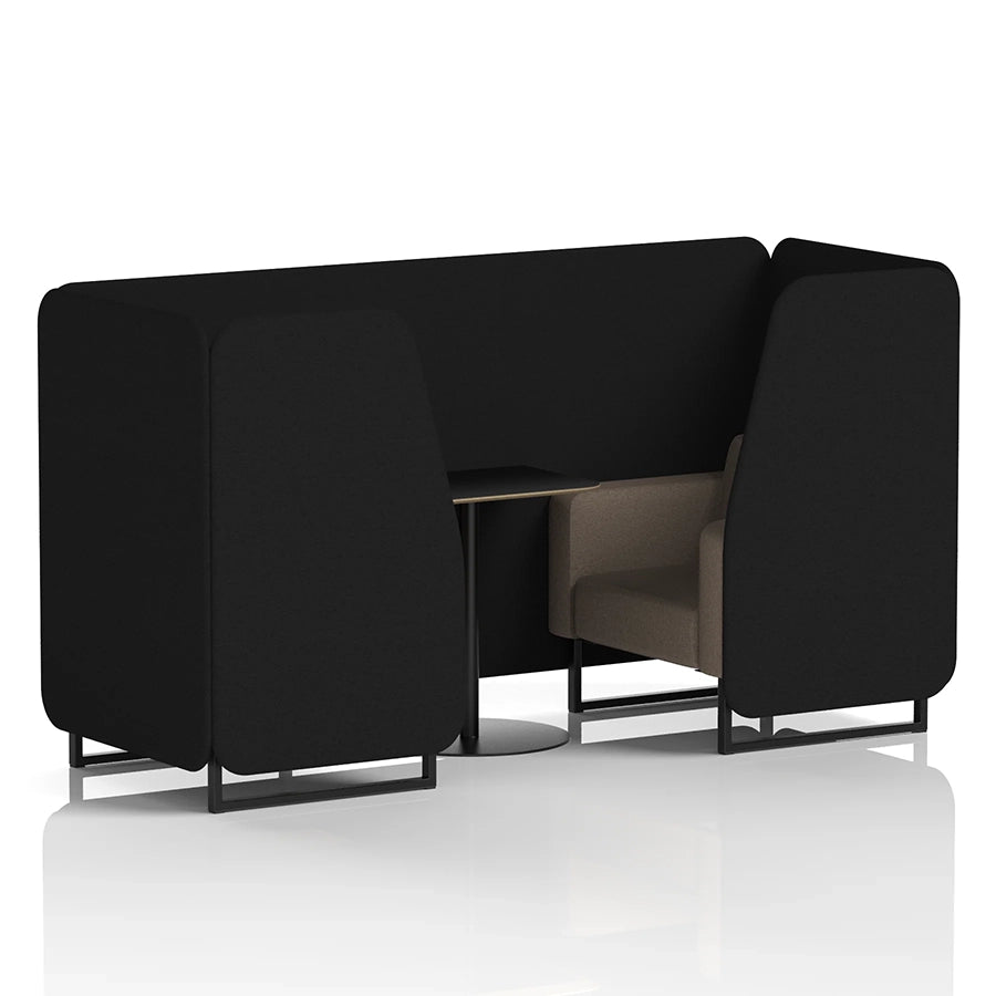 Brixworth Booth in Two Tone - 2 Seater with Black Table
