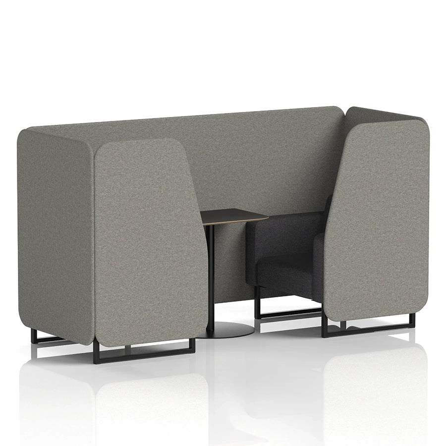 Brixworth Booth in Two Tone - 2 Seater with Black Table
