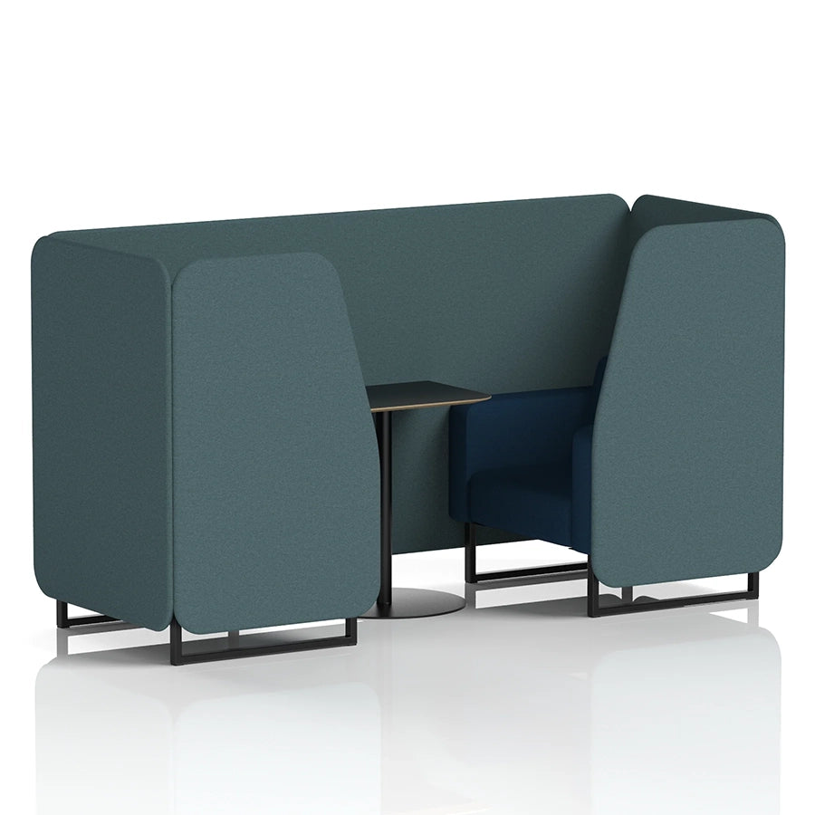 Brixworth Booth in Two Tone - 2 Seater with Black Table