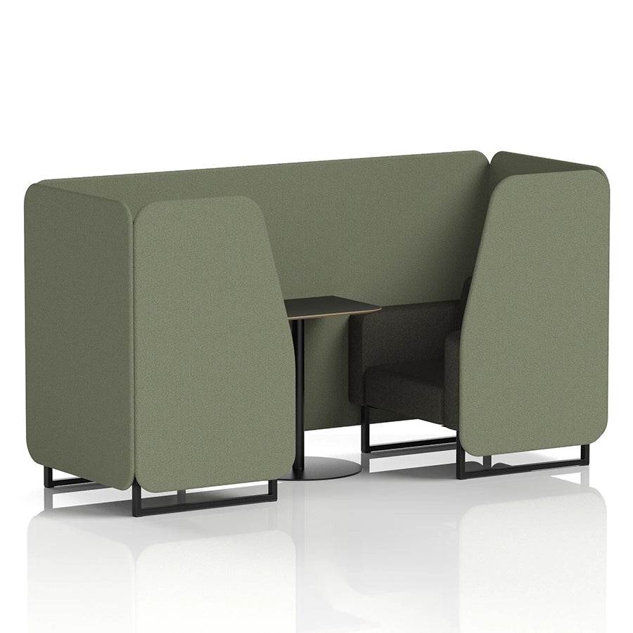 Brixworth Booth in Two Tone - 2 Seater with Black Table
