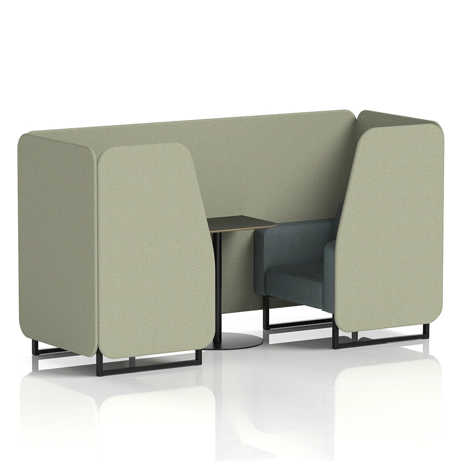 Brixworth Booth in Two Tone - 2 Seater with Black Table