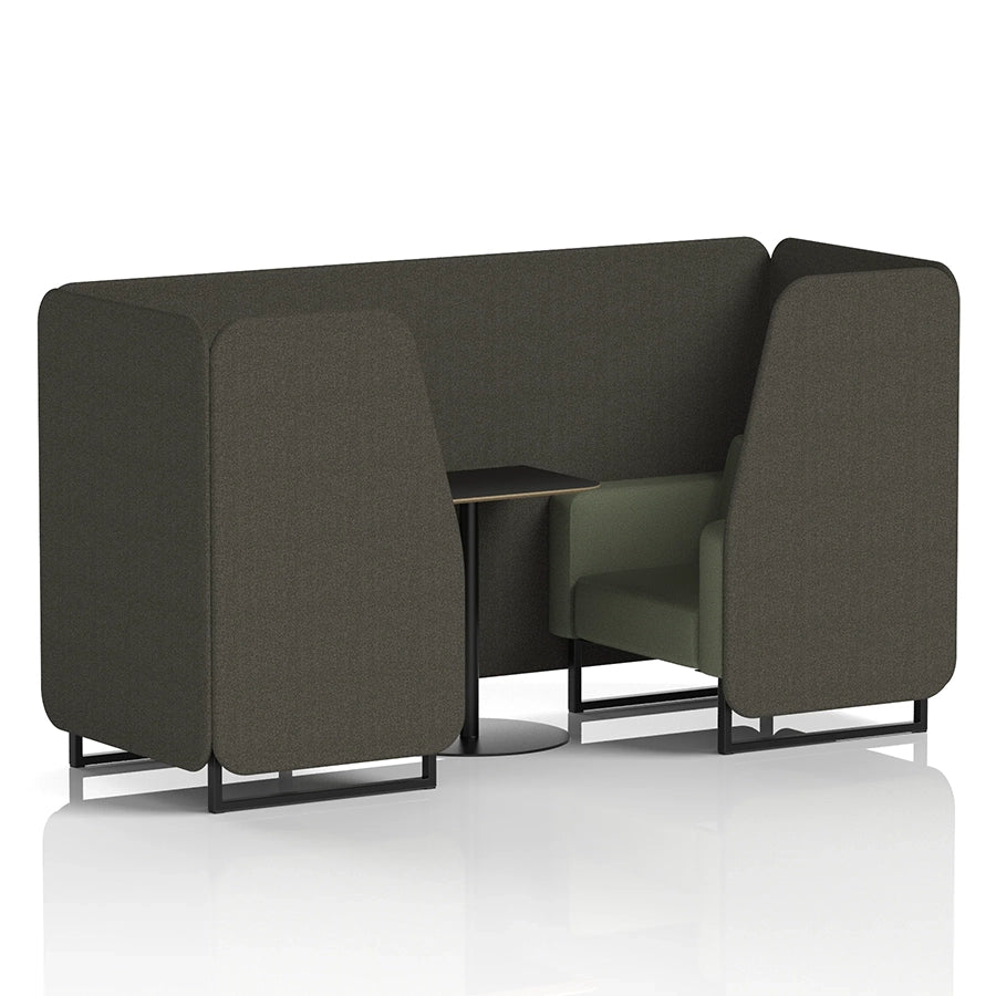 Brixworth Booth in Two Tone - 2 Seater with Black Table