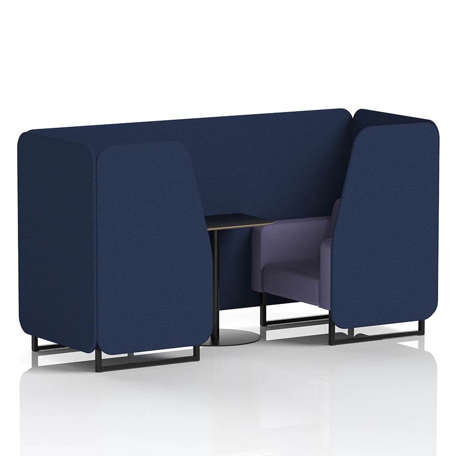 Brixworth Booth in Two Tone - 2 Seater with Black Table