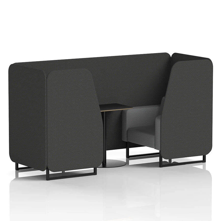 Brixworth Booth in Two Tone - 2 Seater with Black Table