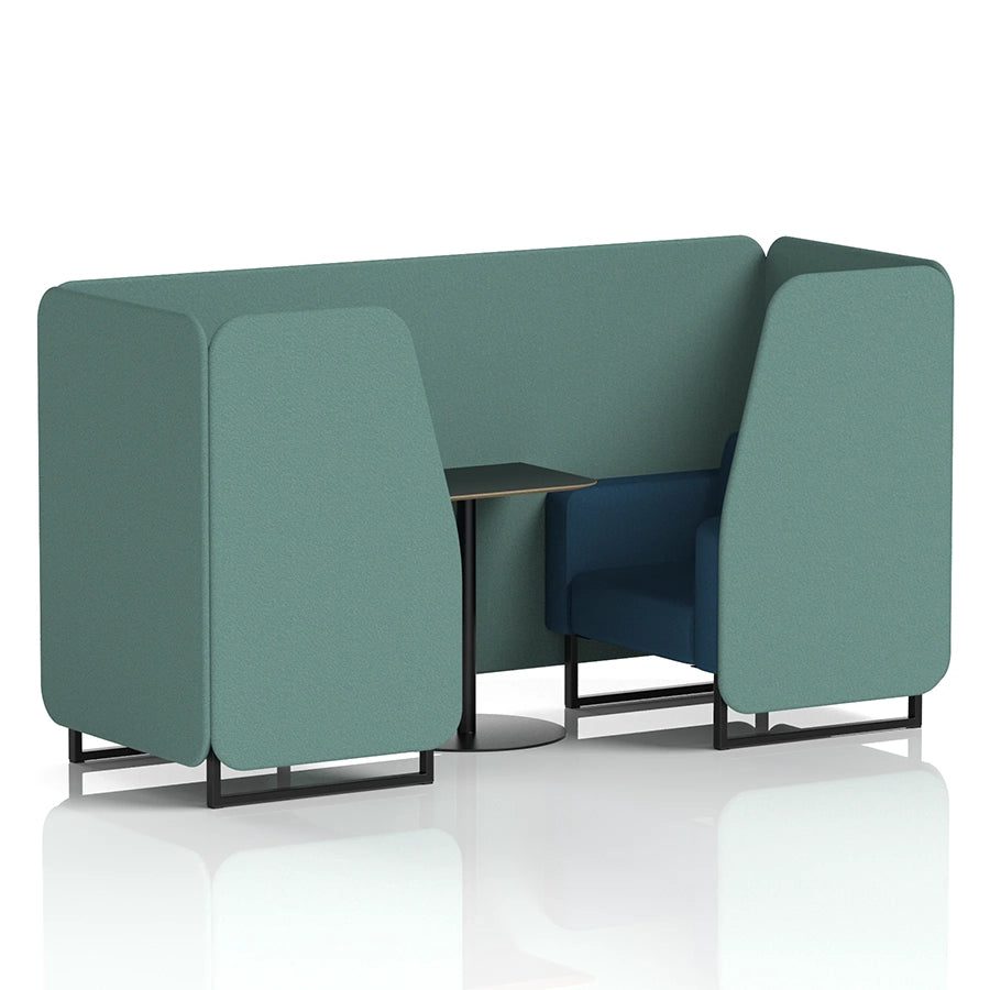 Brixworth Booth in Two Tone - 2 Seater with Black Table