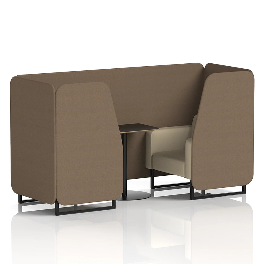 Brixworth Booth in Two Tone - 2 Seater with Black Table