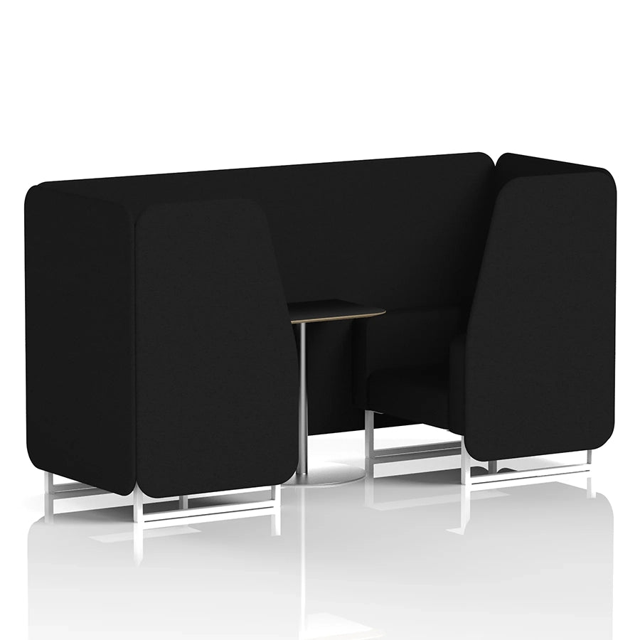Brixworth Booth in Single Tone - 2 Seater with Black Table