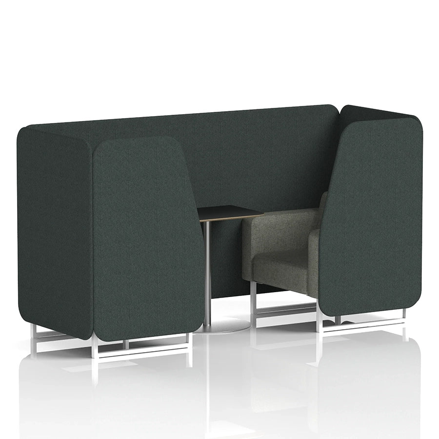 Brixworth Booth in Two Tone - 2 Seater with Black Table