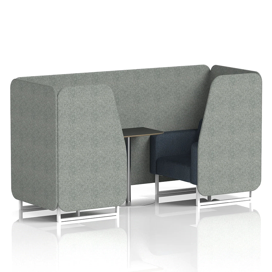 Brixworth Booth in Two Tone - 2 Seater with Black Table