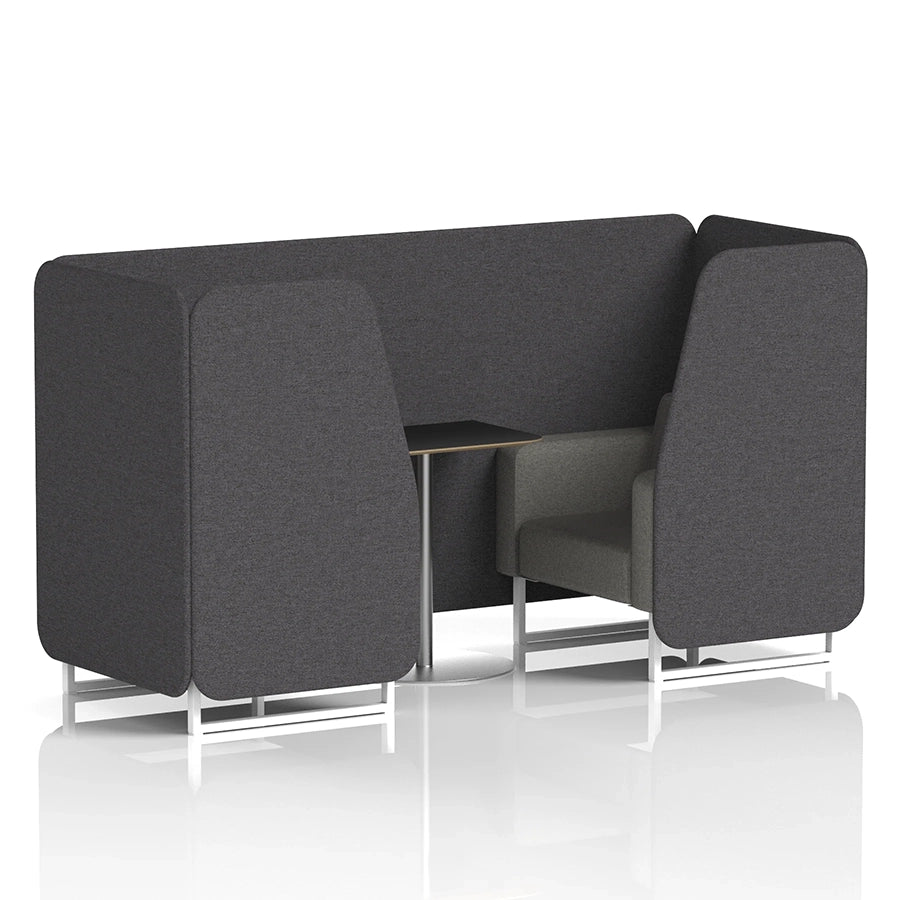 Brixworth Booth in Two Tone - 2 Seater with Black Table