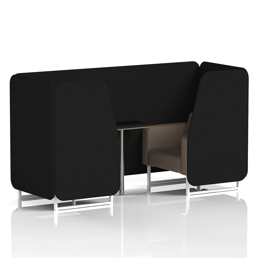 Brixworth Booth in Two Tone - 2 Seater with Black Table