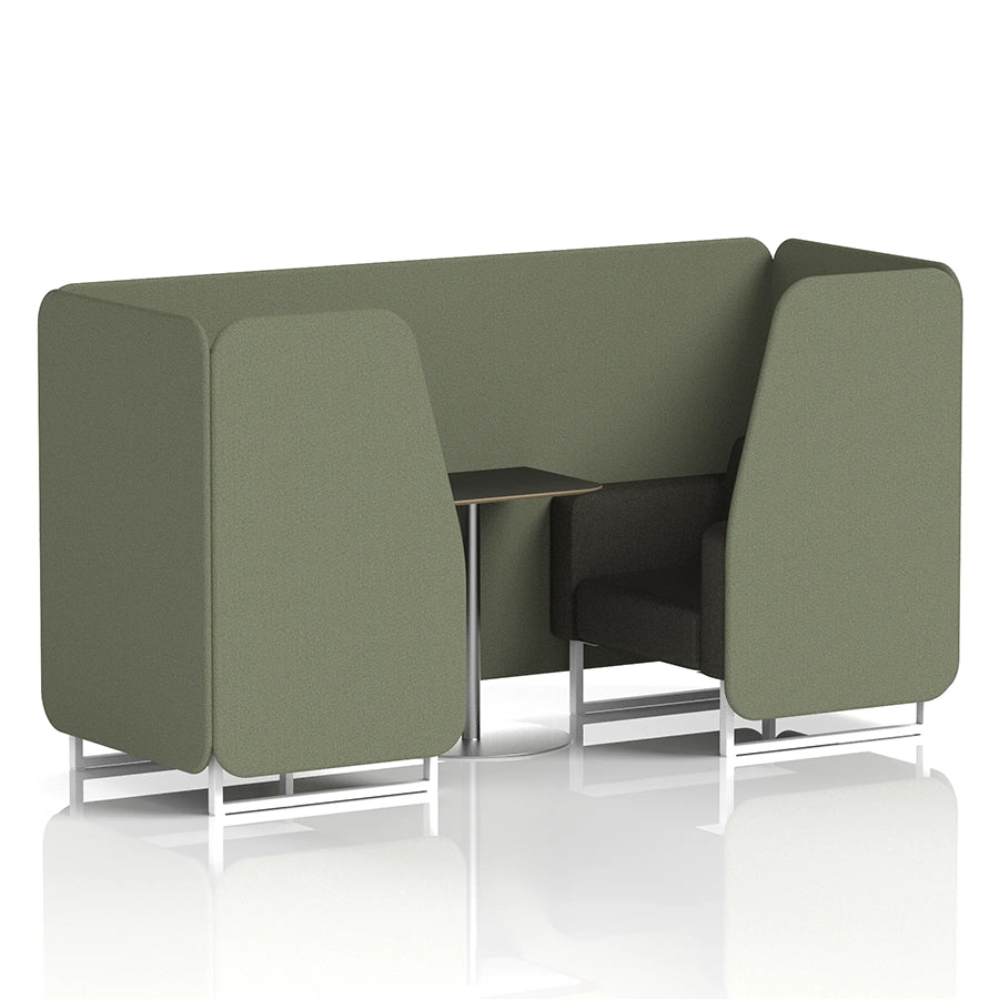 Brixworth Booth in Two Tone - 2 Seater with Black Table