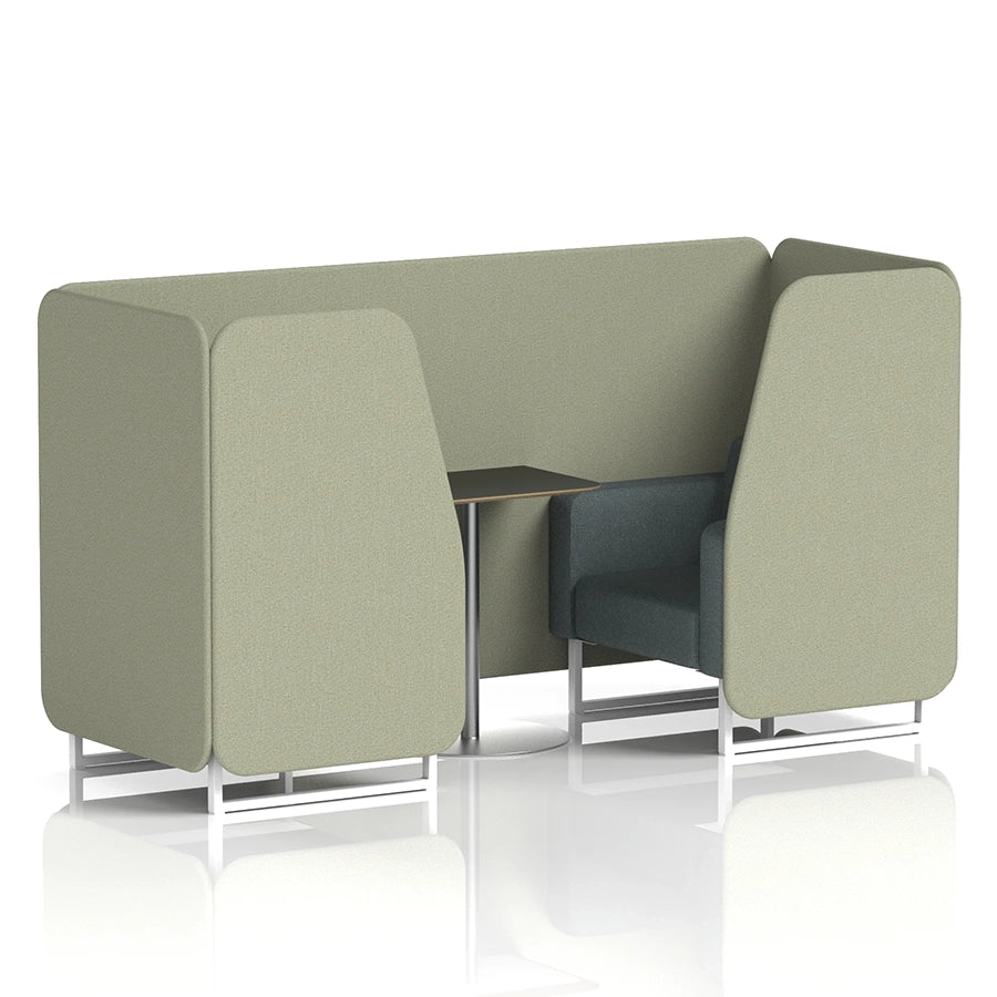 Brixworth Booth in Two Tone - 2 Seater with Black Table