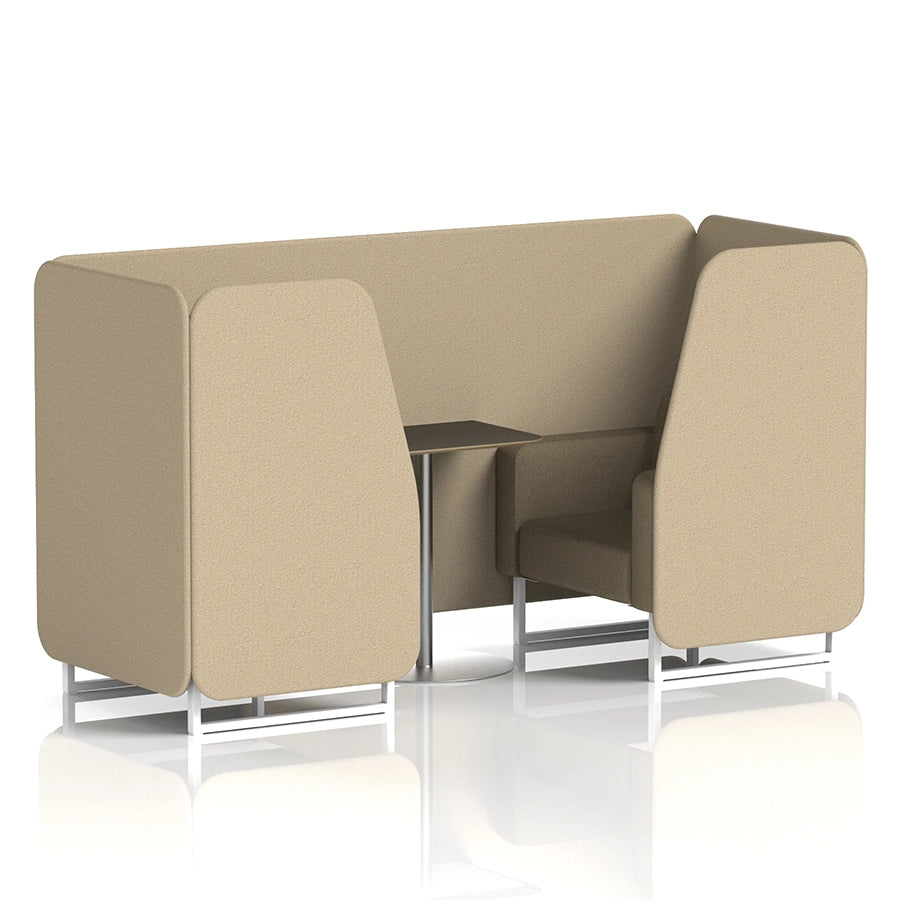 Brixworth Booth in Two Tone - 2 Seater with Black Table