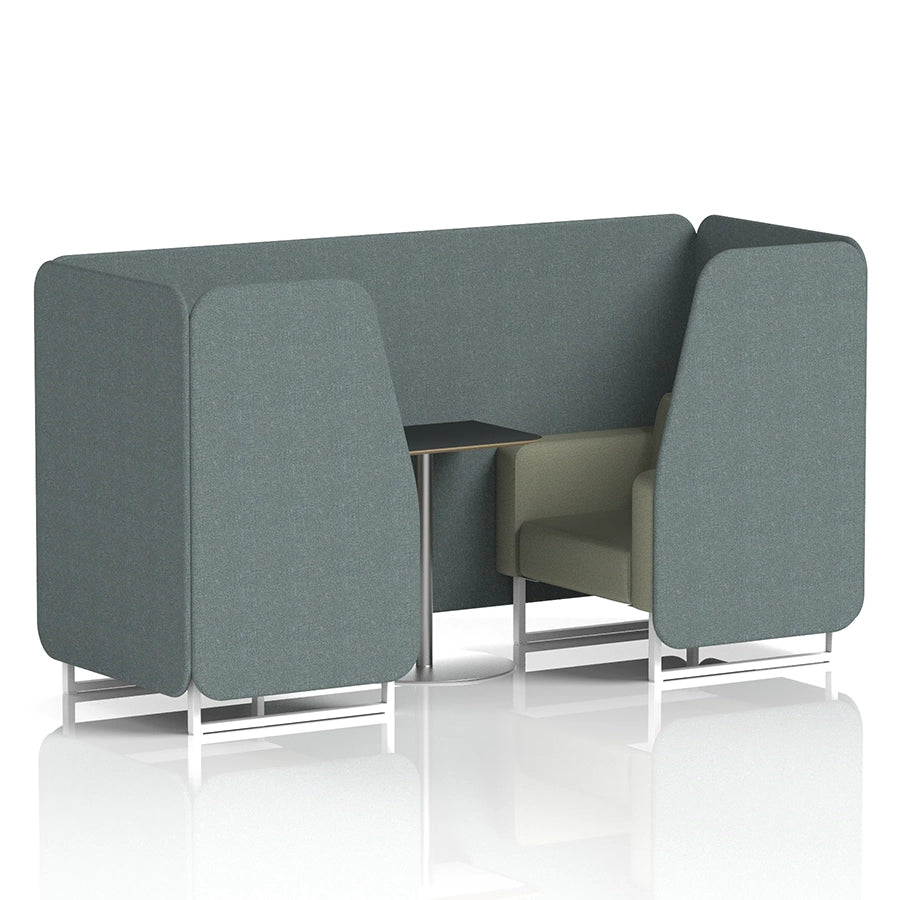 Brixworth Booth in Two Tone - 2 Seater with Black Table