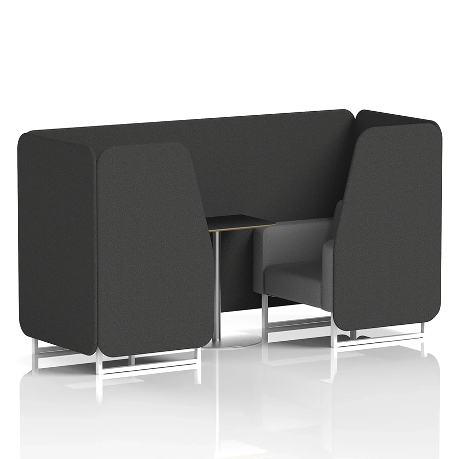Brixworth Booth in Two Tone - 2 Seater with Black Table
