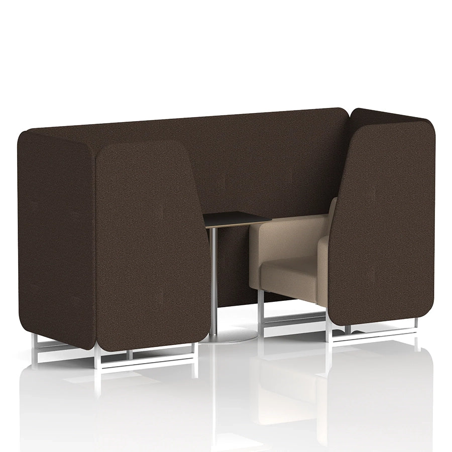 Brixworth Booth in Two Tone - 2 Seater with Black Table