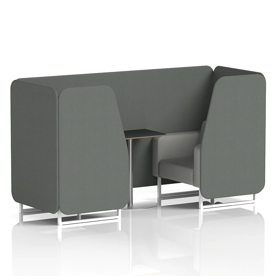 Brixworth Booth in Two Tone - 2 Seater with Black Table