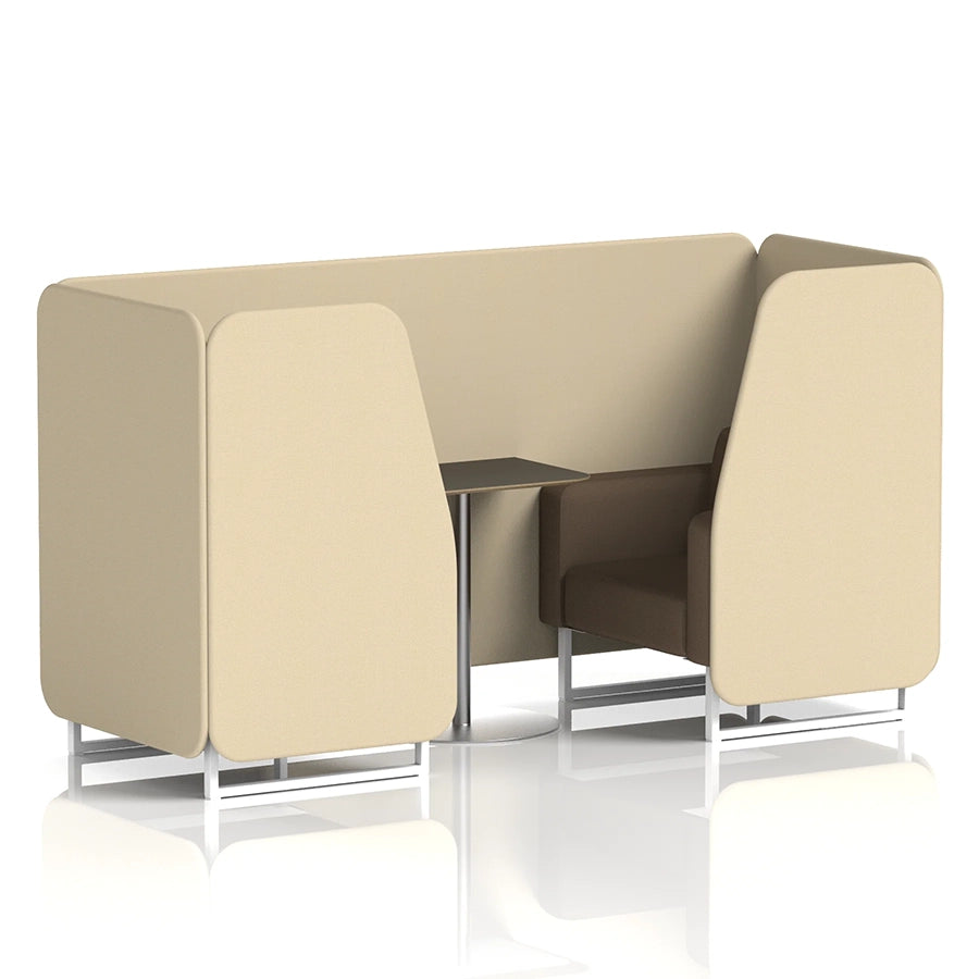 Brixworth Booth in Two Tone - 2 Seater with Black Table