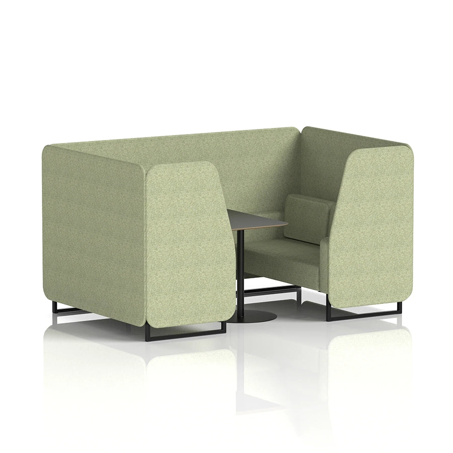 Brixworth Booth in Single Tone - 4 Seater with Black Table