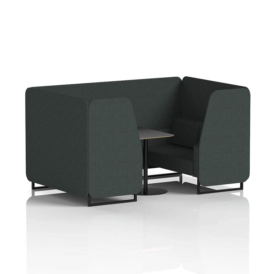 Brixworth Booth in Single Tone - 4 Seater with Black Table