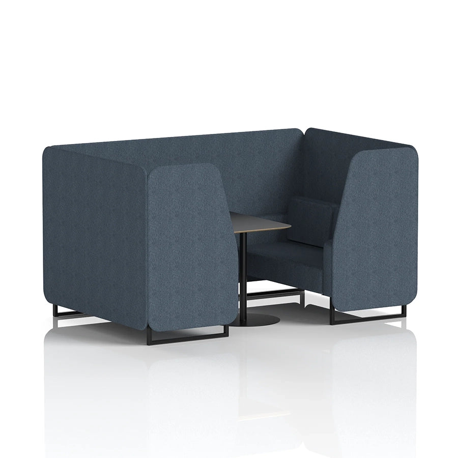 Brixworth Booth in Single Tone - 4 Seater with Black Table