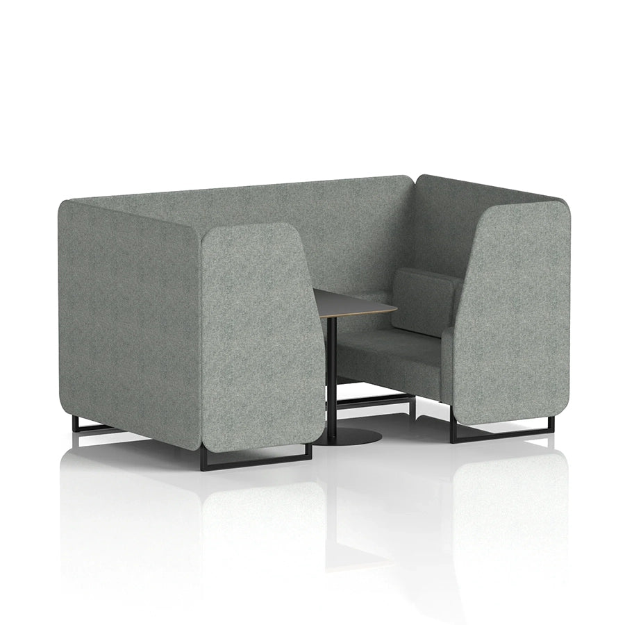 Brixworth Booth in Single Tone - 4 Seater with Black Table