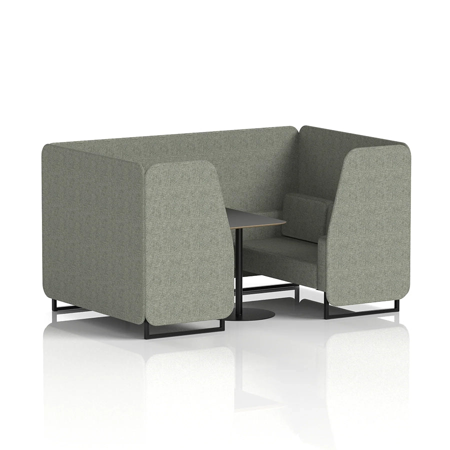 Brixworth Booth in Single Tone - 4 Seater with Black Table