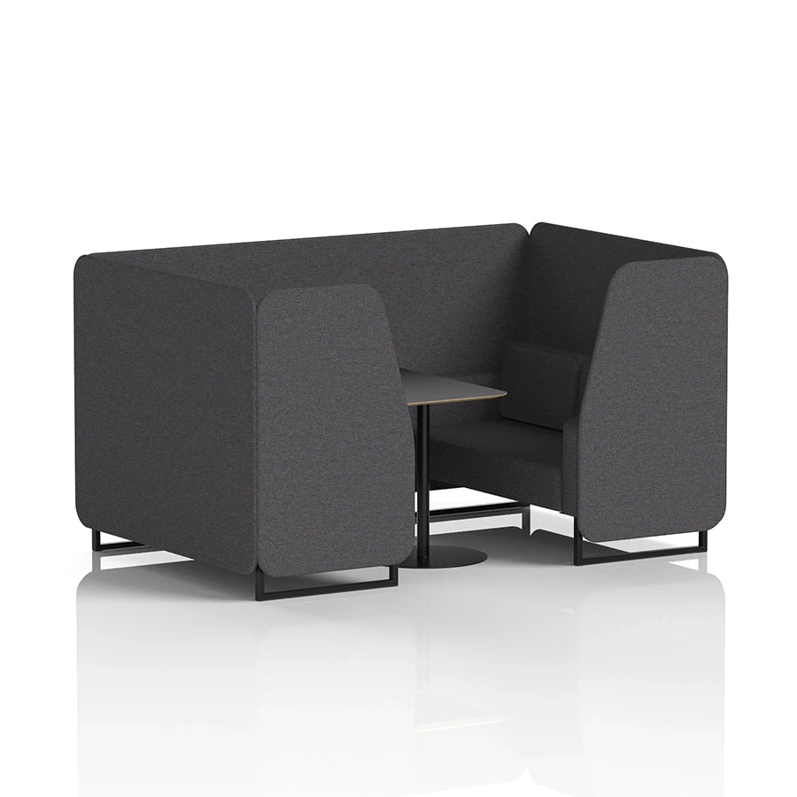 Brixworth Booth in Single Tone - 4 Seater with Black Table