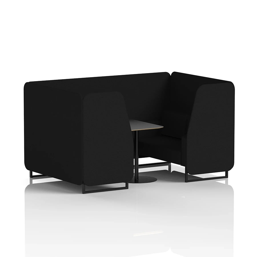 Brixworth Booth in Single Tone - 4 Seater with Black Table