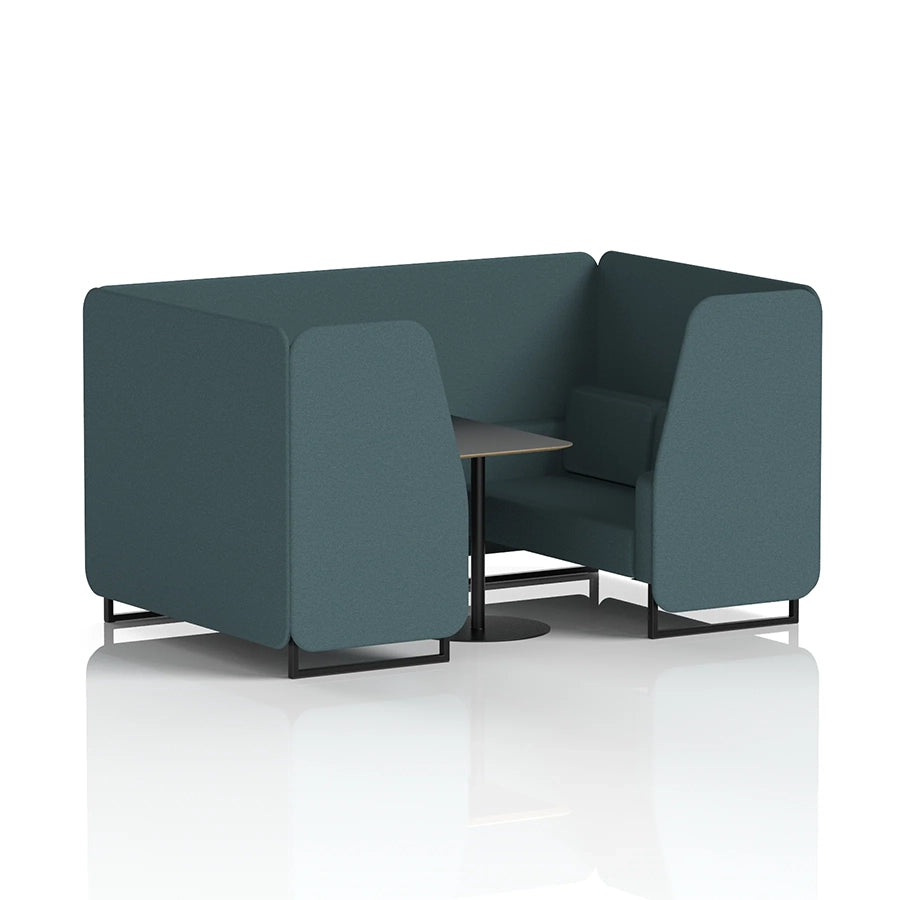 Brixworth Booth in Single Tone - 4 Seater with Black Table