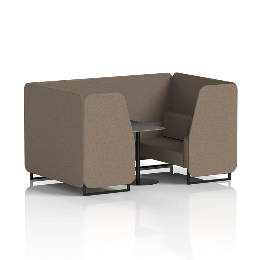 Brixworth Booth in Single Tone - 4 Seater with Black Table