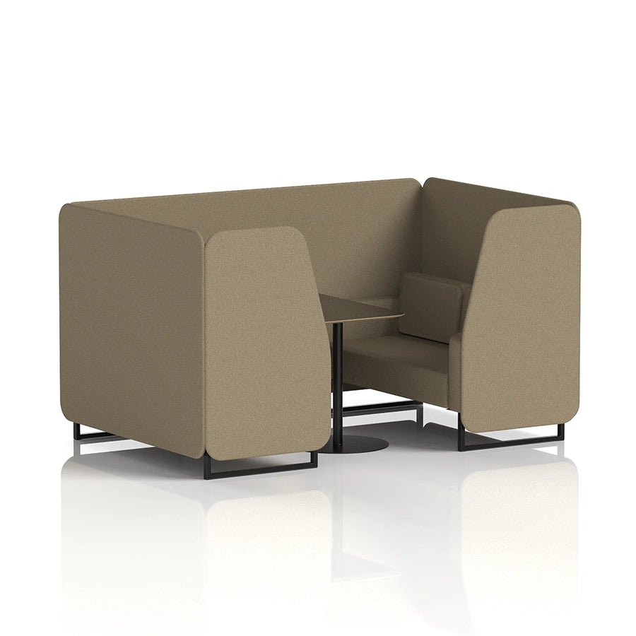 Brixworth Booth in Single Tone - 4 Seater with Black Table