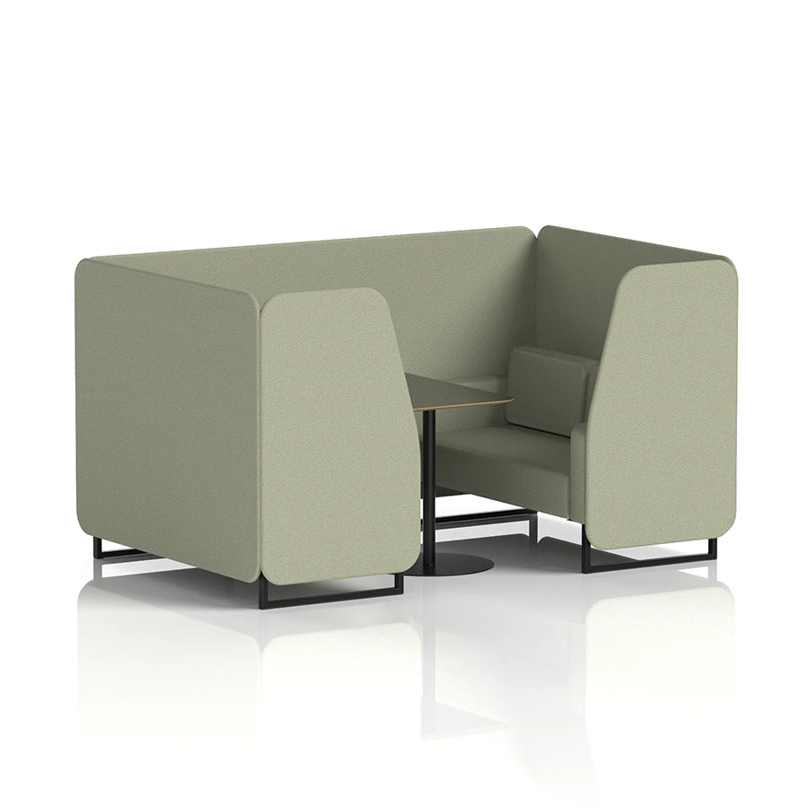 Brixworth Booth in Single Tone - 4 Seater with Black Table